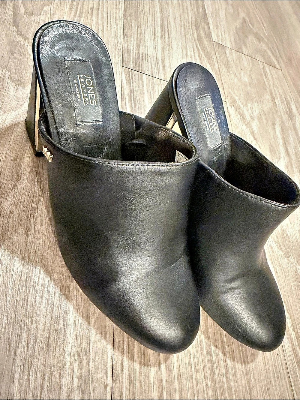 Jones New York Hallena Black High Heel Mules